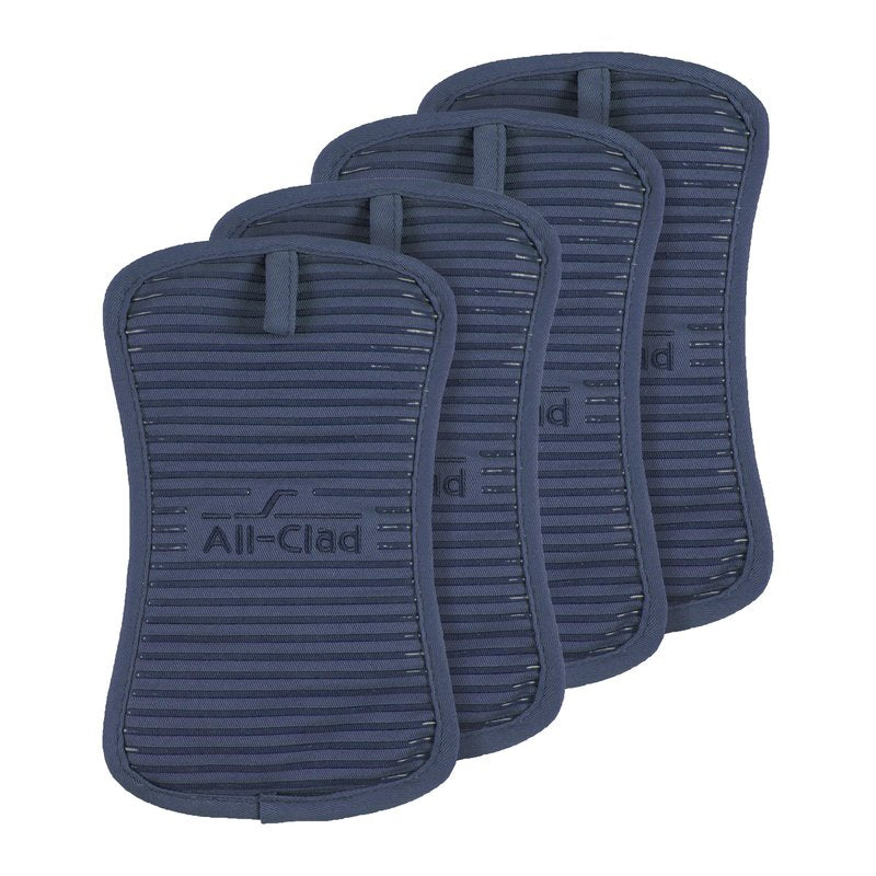 All-Clad Premium Pot Holder & Hot Pad: Heat Resistant to 500 Degrees - 100% Cotton, 10"x6.25" Hot Pad for Kitchen and Barbeque, 4-Pack, Indigo