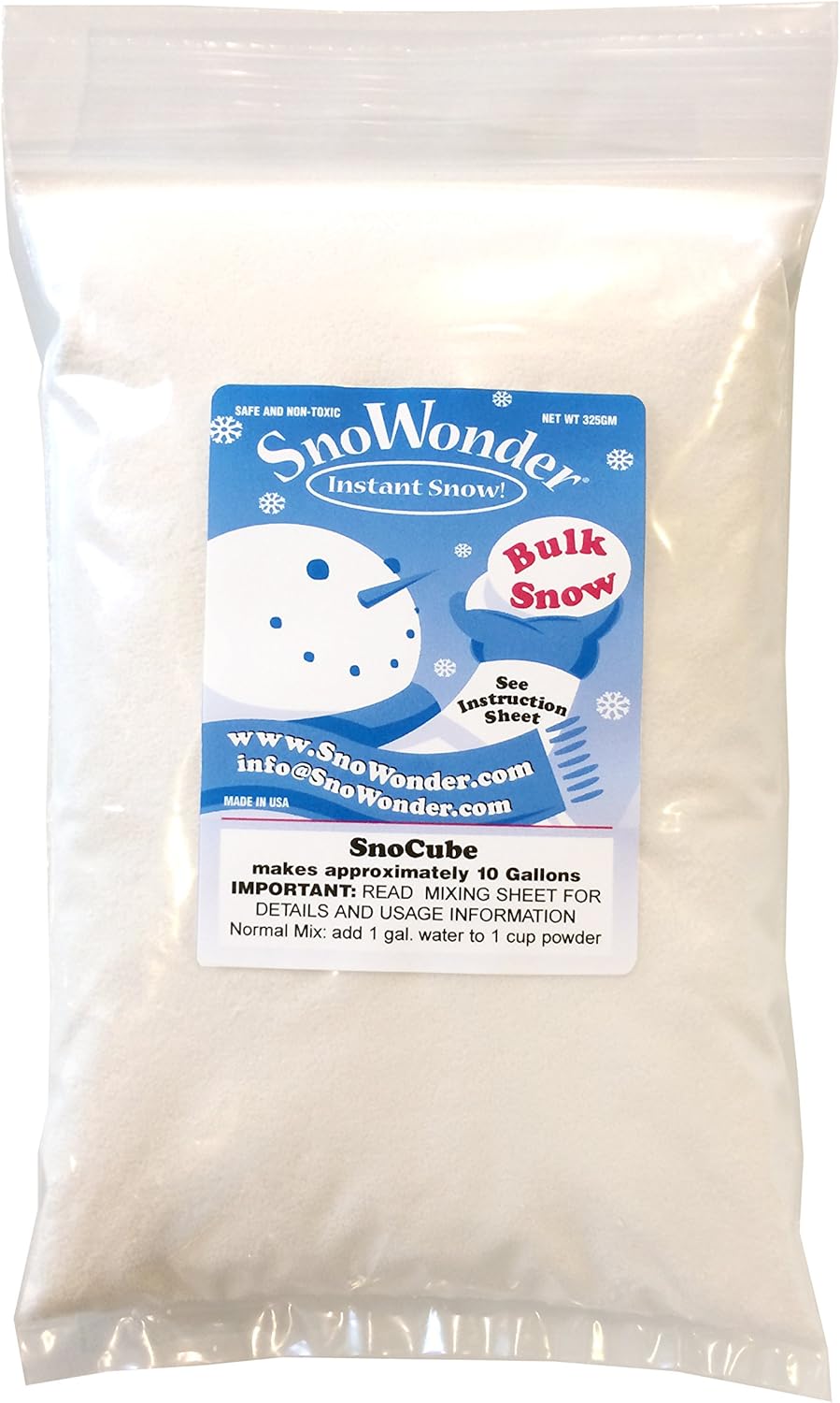 SNOWONDER Instant Artificial Snow - Perfect for Cloud Slime & Winter Decor | 300 Gallons