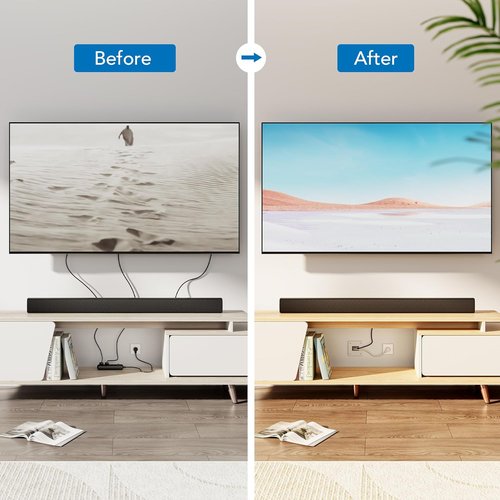 Mount-It! In-Wall TV Cable Concealer Kit - Triple Outlet, 9ft Cord & Hand Saw for Safe Cable Management