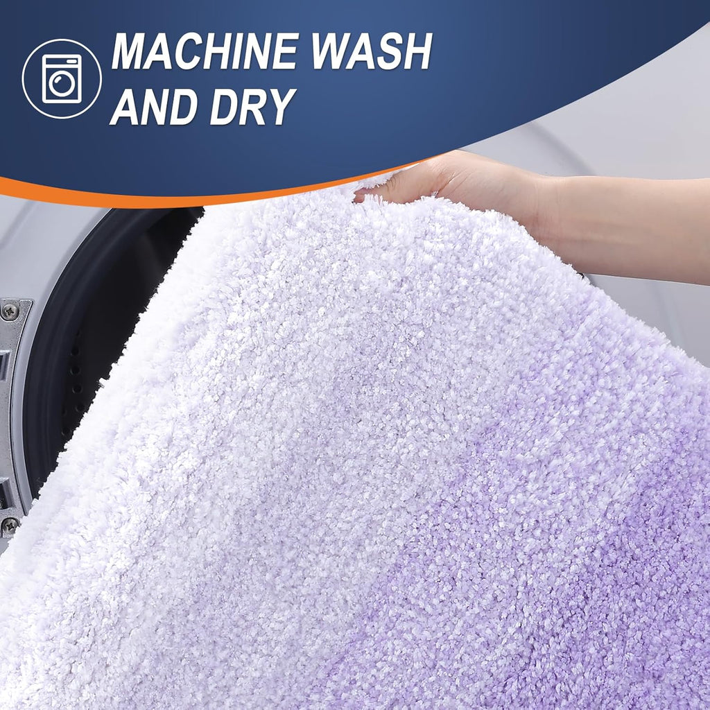 OLANLY Large Bathroom Rug Mat - Extra Soft Microfiber, Quick Dry & Washable - 44x32, Light Purple