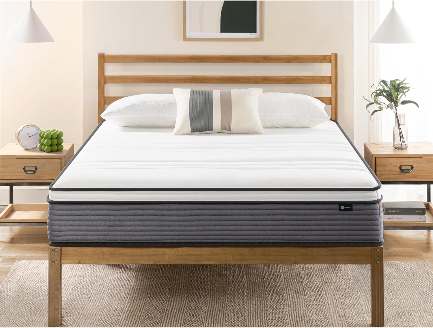 ZINUS 10 Inch True Support Hybrid Mattress - Queen Size | Fiberglass Free, Medium Feel, Motion Isolation