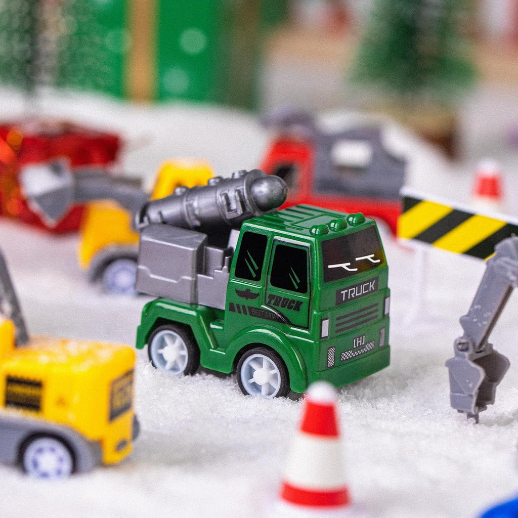 Quanquer Kids Advent Calendar - 24 Days Christmas Countdown with Pull Back Cars Set for Boys
