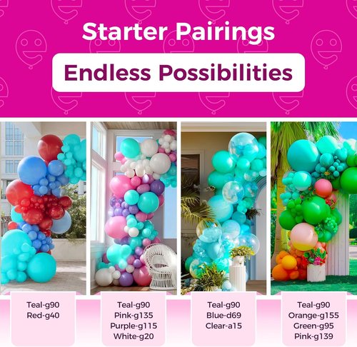 Bezente Teal Giant Balloons - 36 Inch Jumbo Round Turquoise Latex Balloons for Weddings & Parties