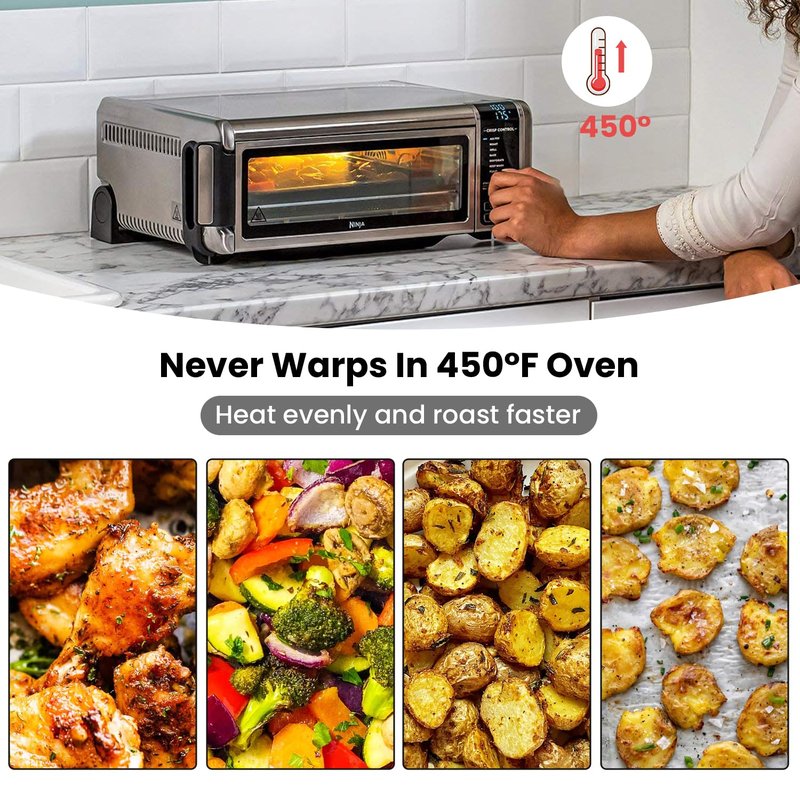 for Ninja Foodi Replacement Air Fryer Oven Basket, Original Replacement Baking Trays for Ninja DT201/DT251 Foodi Digital Air Fryer Oven,Stainless Steel Air Fryer Accessories for Ninja Foodi