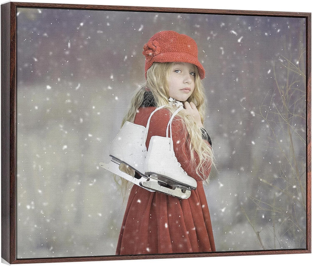 P&L ART Personalized Canvas Prints - Transform Your Photos into Stunning Wall Art | 24x36 Walnut Frame