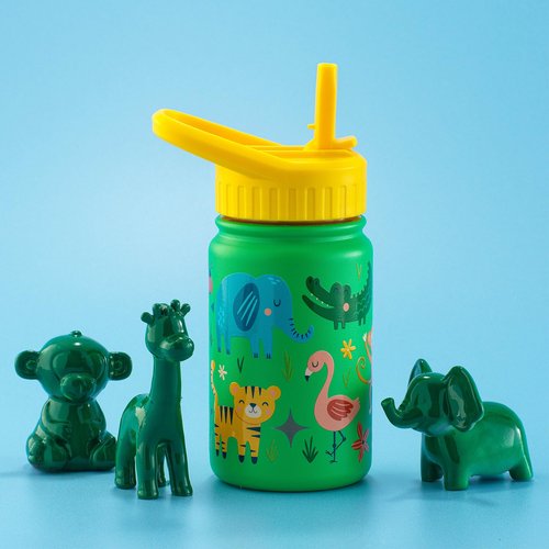 JoyJolt Kids Water Bottle with Straw Lid, 12oz Small Stainless Steel Reusable Tumbler for Kids, Girls, Boys, or Teen, Vacuum Insulated Water Bottle for School, Travel, and Outdoors, Leakproof