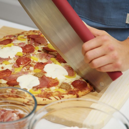 Old Stone Pizza Cutter Rocker Blade with Comfort Grip Handle, 18-Inch