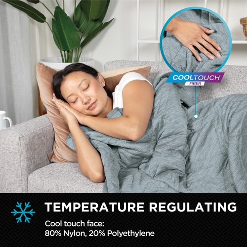 Brookstone Cooling Comfort Throw - Innovative Cooling Dual-Sided Throw - Oversized Cool Blanket for Hot Sleepers - Cooling Blankets for Sleeping - Nylon and Polyethylene Cooling Blanket - Green Milieu