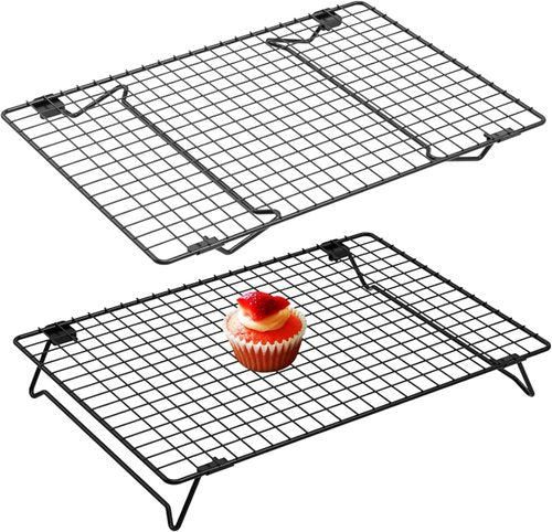Cooling Racks | Skiennix 13.4x9.4 Inch 2-Pack - Durable Carbon Steel, Stackable Design for Baking & Roasting