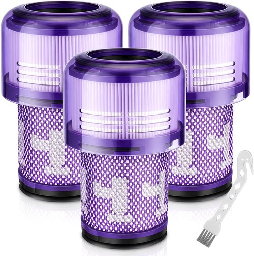 Dyson V12 Filter Replacements - High-Performance 3-Pack for V12 Detect Slim & Slim Absolute Vacuums