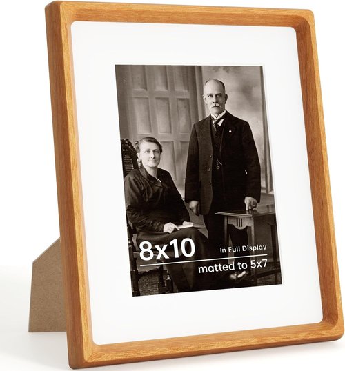 Dreamland 8x10 Picture Frame - USA-Sourced Teak Wood with HD Tempered Glass | 2 Pack, Handcrafted Rounded Corners