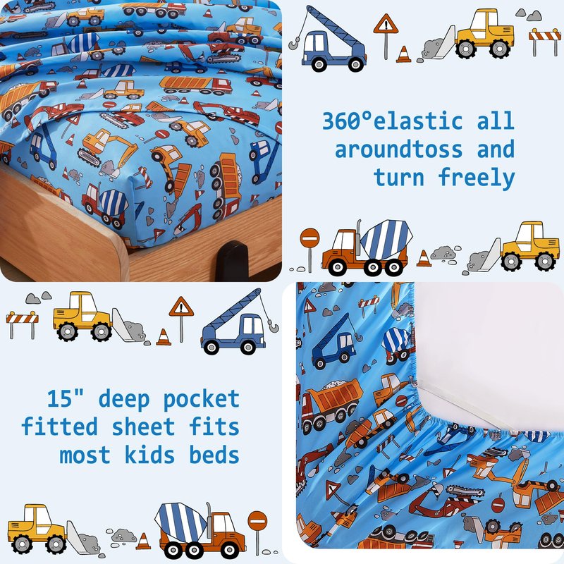 Softan Kids Bed Sheet Set, Girls Twin Size Sheets, Microfiber Fitted Sheet and Pillowcase, Breathable and Silky Soft, Kids Twin Bed Sheet，Cute cat