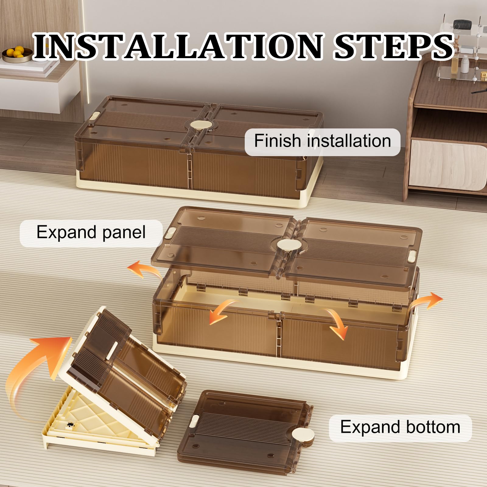 SYOSOF Under Bed Storage, Stackable Under Bed Storage Containers with Wheels, 13.5Gal Storage Bins with Wheels, Multi-purpose Under Bed Storage Bins Drawer for Clothes, Shoes, Blankets