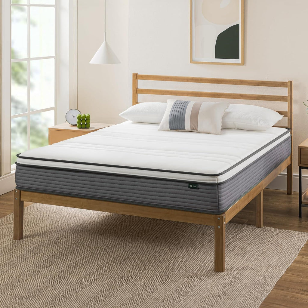 ZINUS 10 Inch True Support Hybrid Mattress - Queen Size | Fiberglass Free, Medium Feel, Motion Isolation