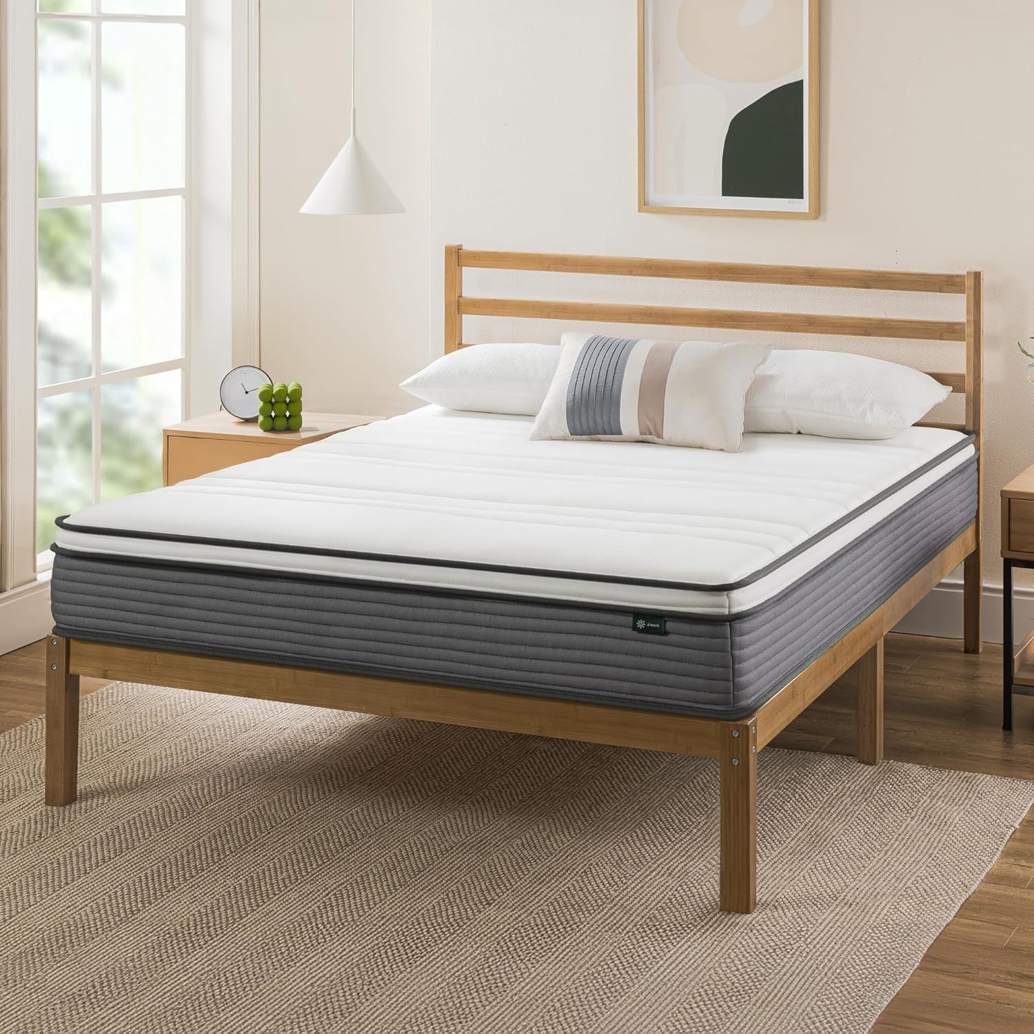 ZINUS 10 Inch True Support Hybrid Mattress - Queen Size | Fiberglass Free, Medium Feel, Motion Isolation