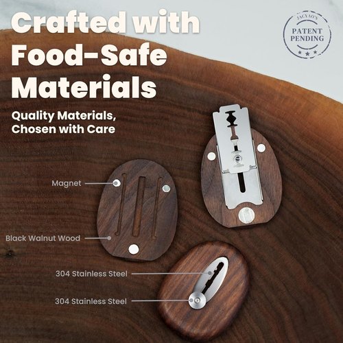 JACYAO's Bread Lame - Extractable Magnetic Sourdough Scoring Tool with 11 Razor Blades & Black Walnut Handle