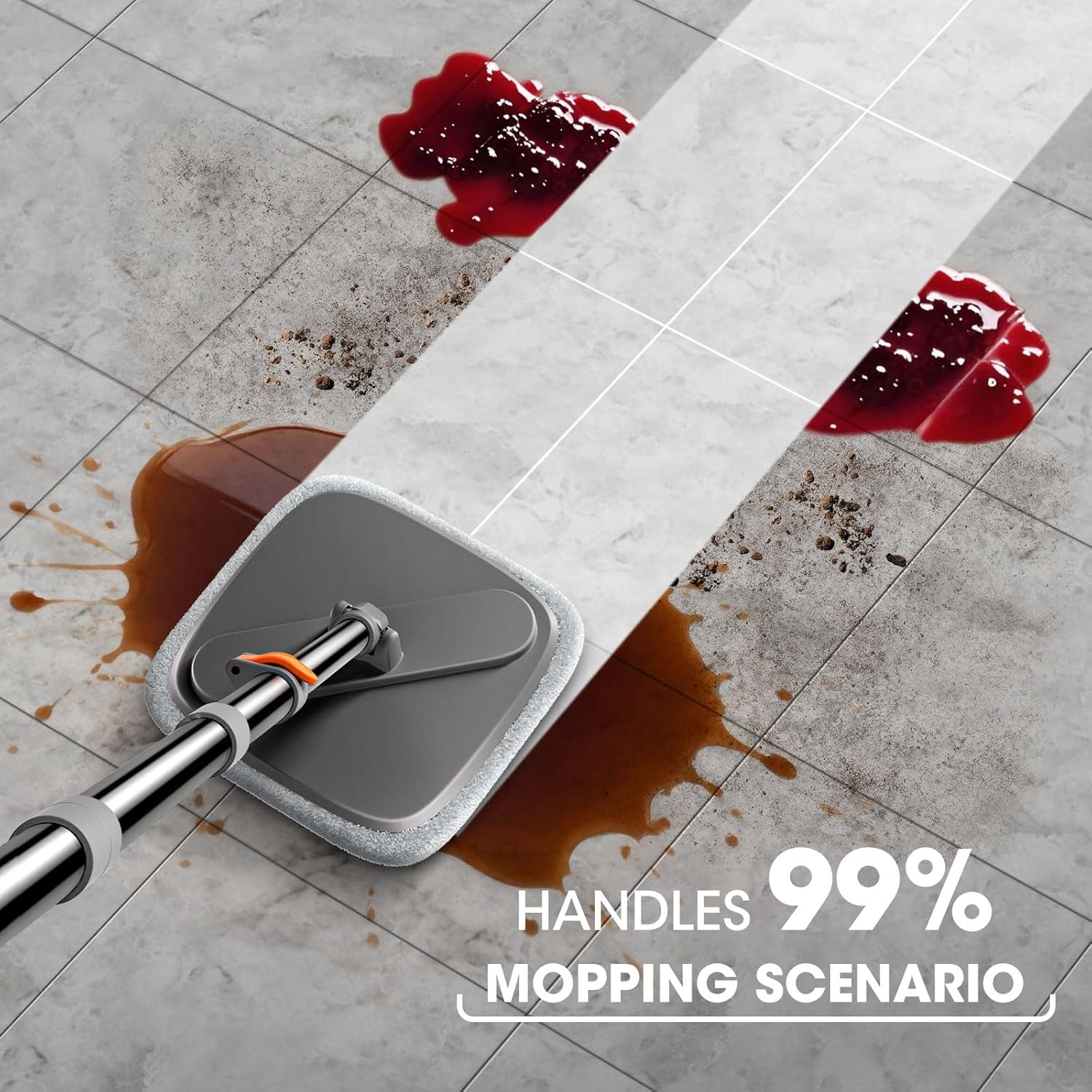 Skiennix Spin Mop and Bucket Set - Deep-Cleaning System with Separate Dirty Water | Versatile for Floors and Walls