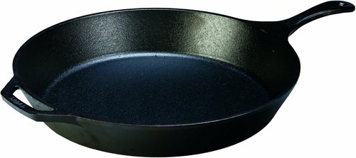 Lodge Cast Iron Skillet - 15-Inch Frying Pan for Even Cooking | Easy-Grip Handle, Non-Toxic & Durable