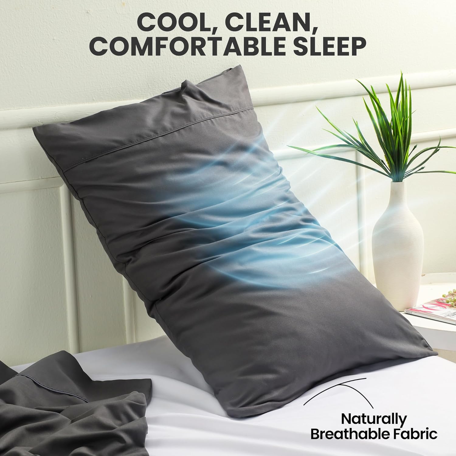 Utopia Bedding Pillow Covers - Soft Brushed Microfiber 2-Pack | Oeko-TEX Certified, 20x30 Inches (Grey)