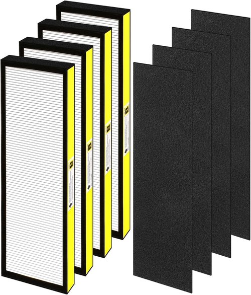 Germ Guardian FLT4825 HEPA Filter B - 4 Pack Replacement with Carbon Pre-Filters for AC4825 Series
