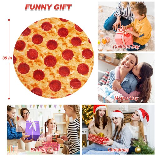 RAINBEAN Burrito Pizza Blankets Funny Gifts, Cute Food Wrap Blanket for Adults Kids, Soft and Fuzzy Throw Blankets for Christmas White Elephant (Burrito, 35Inch)
