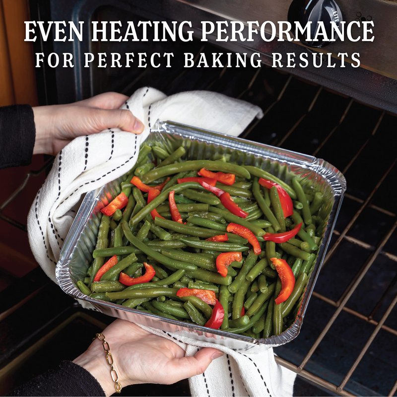 PLASTICPRO Disposable 9'' X 9'' X 2'' Inch Square Aluminum Tin Foil Baking Pans Bakeware - Cookware Perfect for Baking Cakes, Breads, Brownies, Bread, Meatloaf, Lasagna, Pack of 50