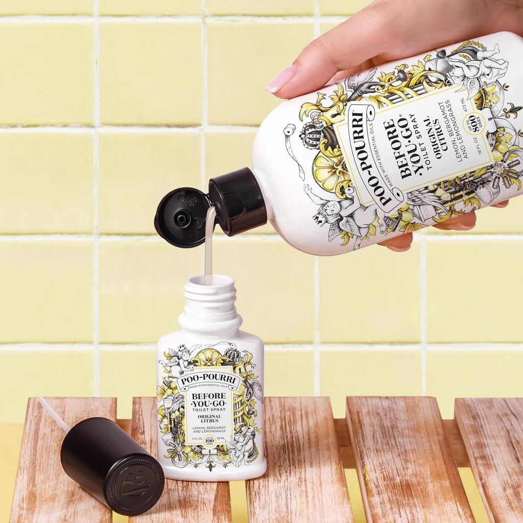 Poo-Pourri Before-You-Go Toilet Spray - Original Citrus Travel Size .34 Fl Oz | Up to 20 Uses, TSA Approved
