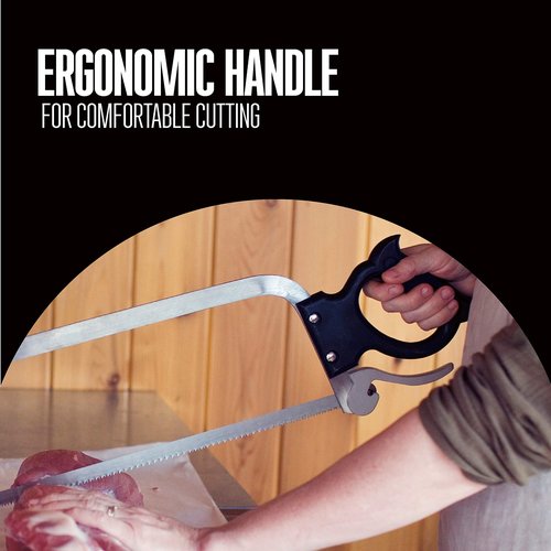 Weston Butcher Meat and Bone Saw with 16 Inch Stainless Steel Serrated Blade with Quick Release Handle (47-1601)