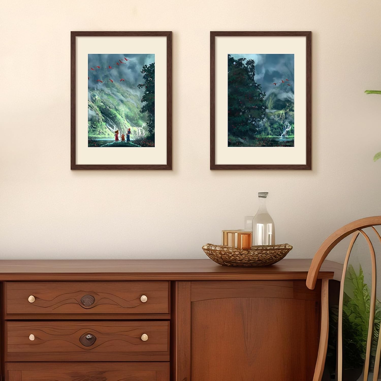 Upsimples A3 Picture Frame - Elegant Brown Display for 8.3x11.7 or 11.7x16.5 Photos | Wall Hanging
