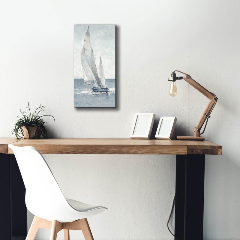 Epic Graffiti "Grey Seas I by Ethan Harper, Canvas Wall Art, 12"x24"