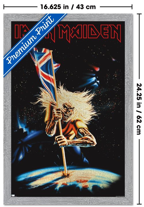 Iron Maiden - Hellfire Wall Poster, 22.4L" x 14.7W", Gray Framed Version