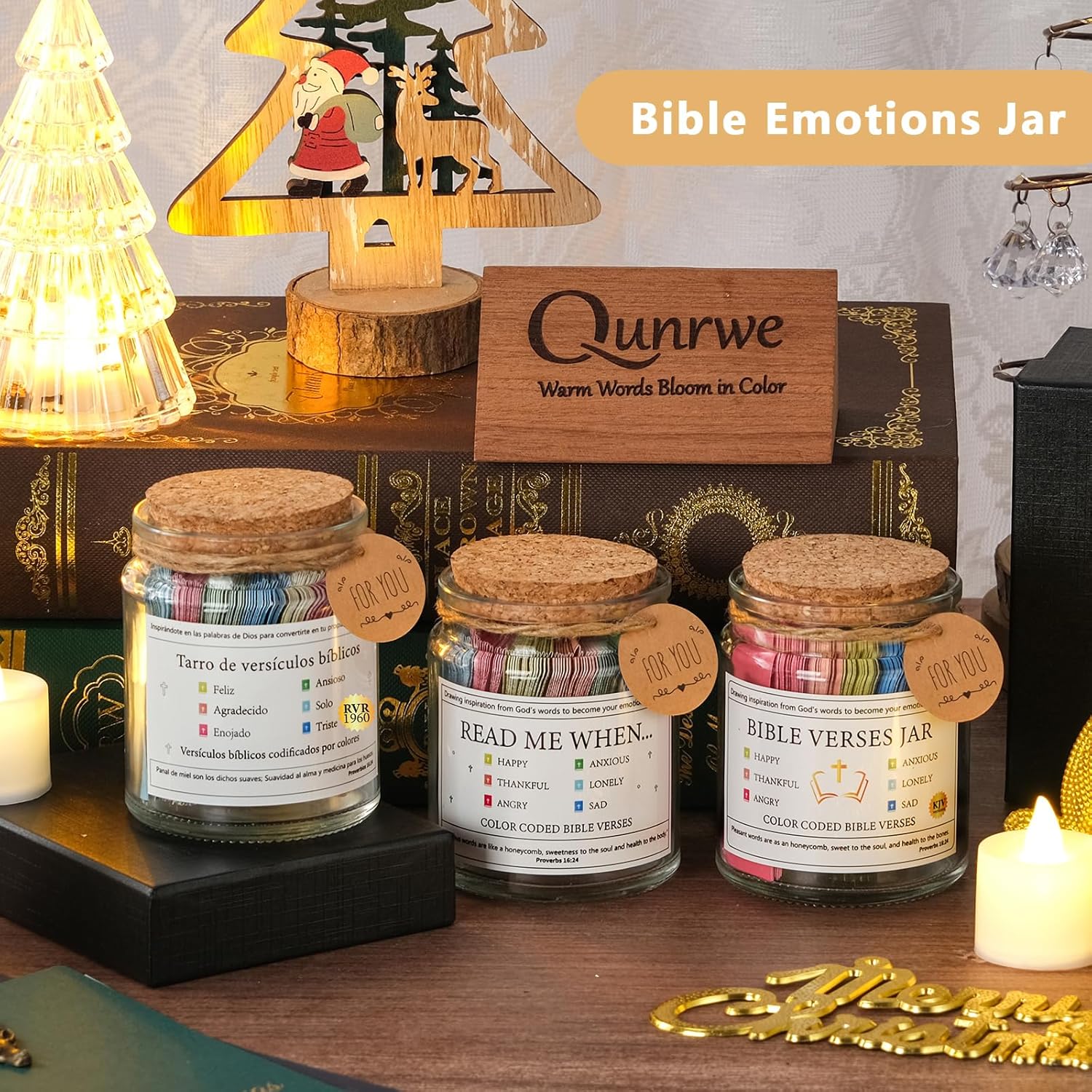 Skiennix Bible Verse Jar - Inspirational Scripture Prayer Cards for Christian Gifts | Perfect for Baptisms & Birthdays