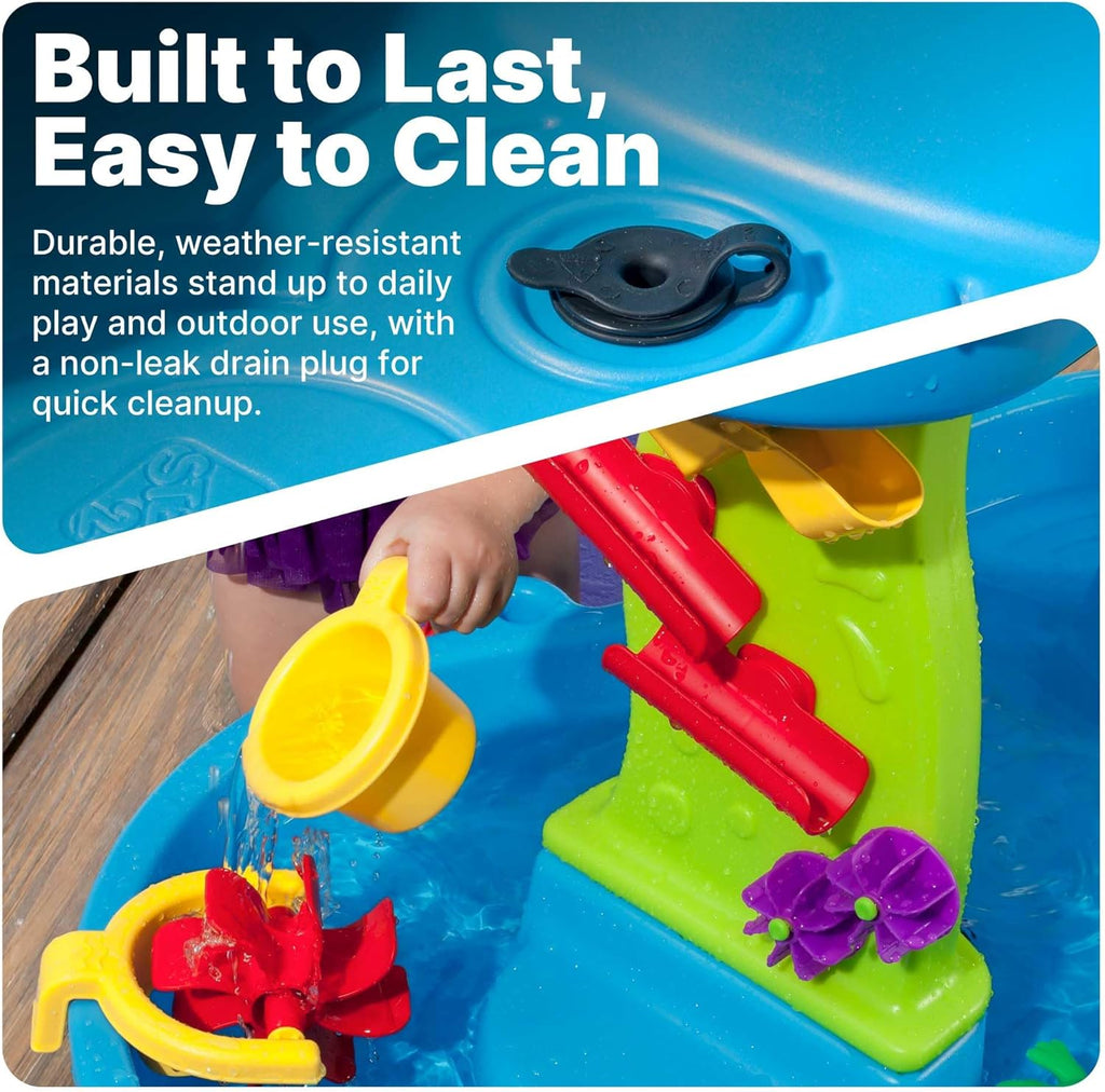 Step2 Rain Showers Water Table - Engaging Sensory Playset for Kids 1.5+ Years - Blue & Green, 13 Accessories