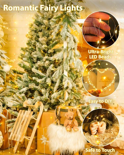 60 LED Fairy Lights - 20FT Waterproof Twinkle String Lights | Battery Operated with Timer for Indoor & Outdoor Decor