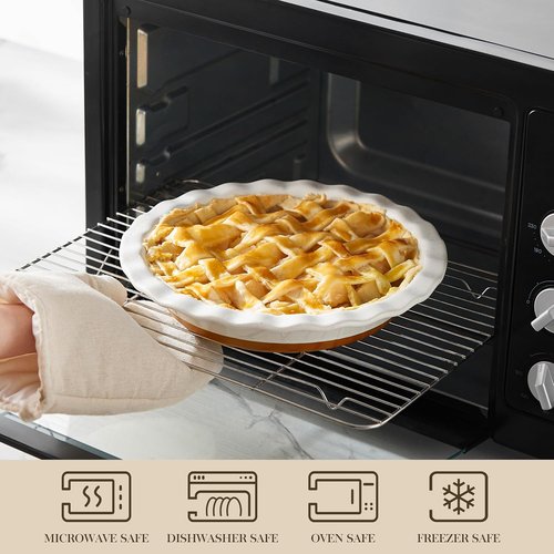 MALACASA Ceramic Pie Pan Set | 9-Inch Nonstick Deep Dish Quiche Baking Dish - Scratch-Resistant TARA Series