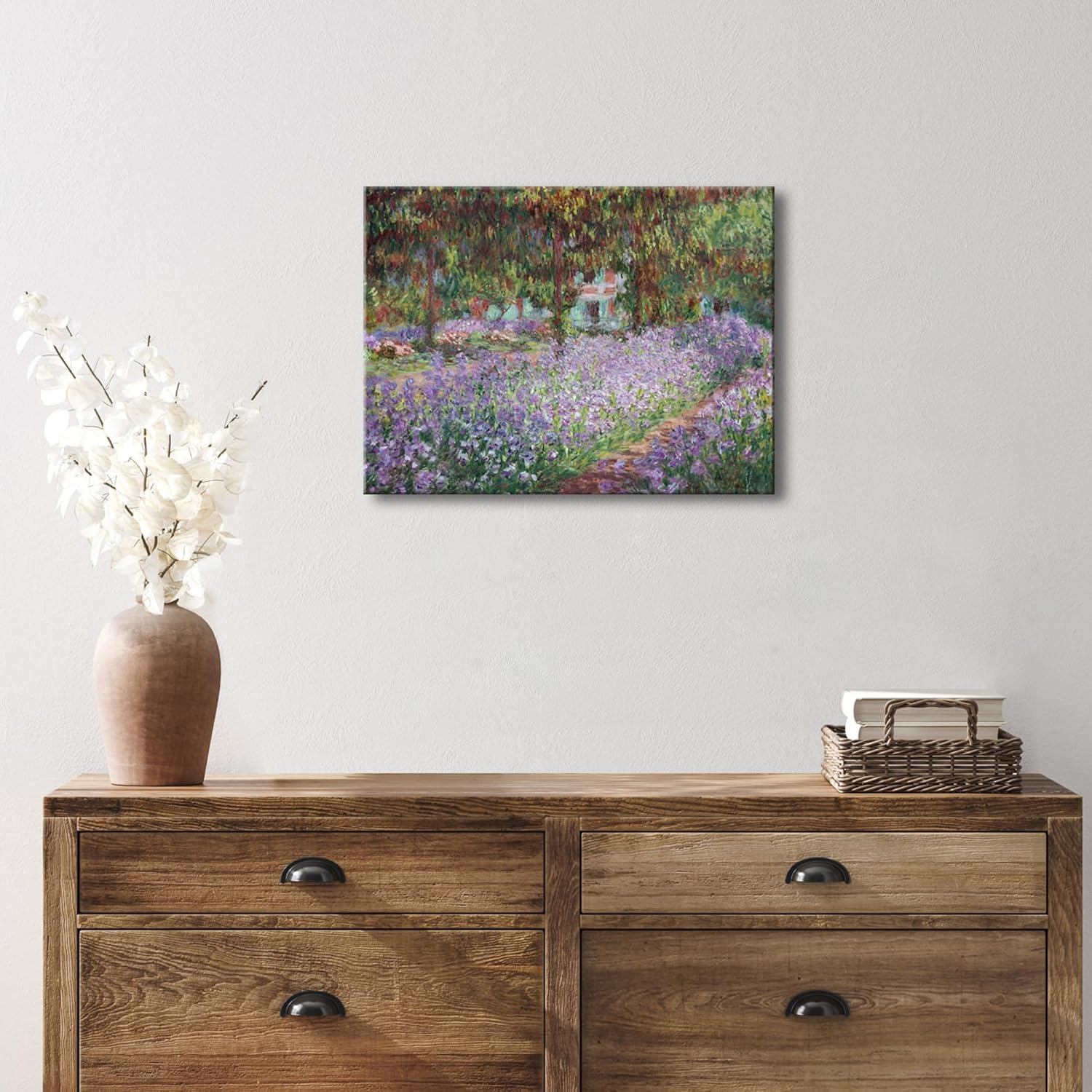 Wieco Art Canvas Print - Irises in Monet's Garden by Claude Monet | Impressionist Artwork for Home Decor