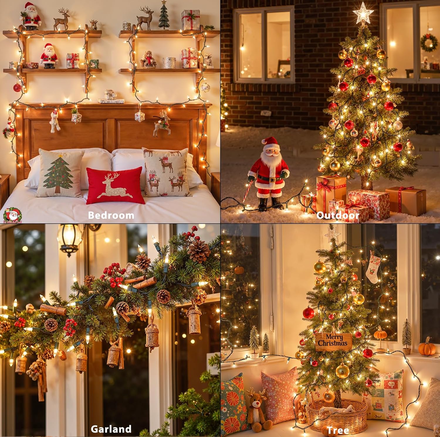 Skiennix 50-Count Warm White Christmas Lights - 13FT Mini String Lights for Indoor & Outdoor Decor