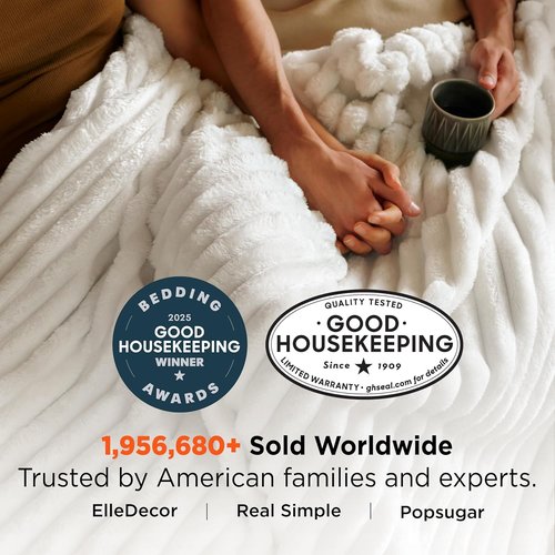 Bedsure GentleSoft California King Fleece Blanket - Cozy White Throw for Bed, 102x96 Inches