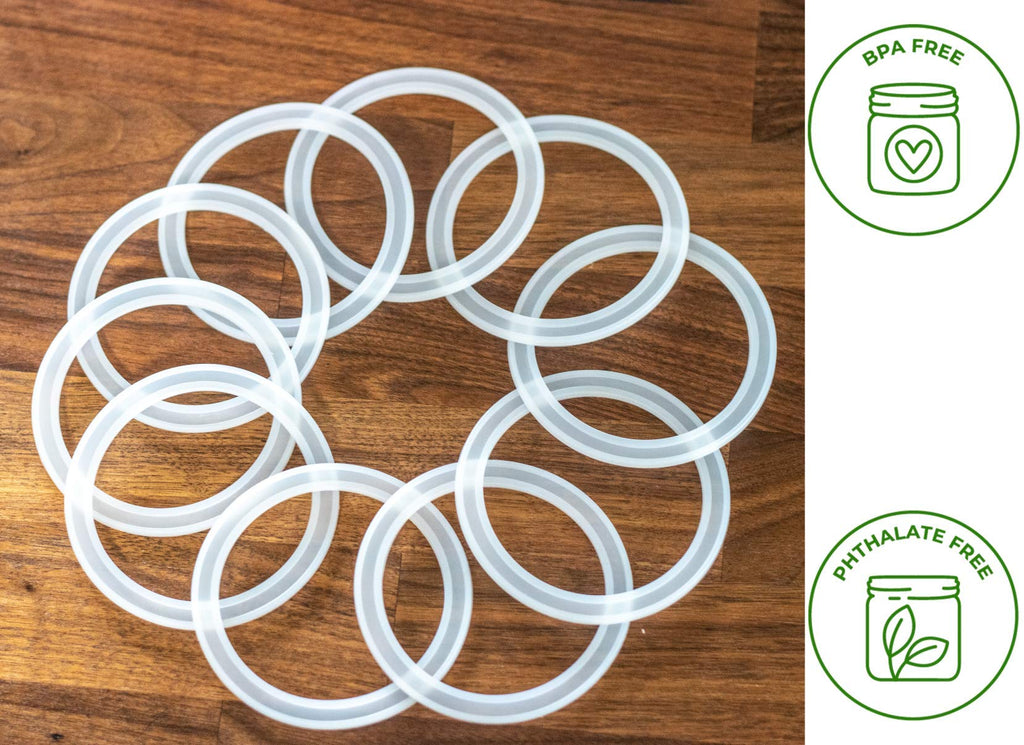 10 Pack Wide Mouth Platinum Silicone Sealing Rings Gaskets for Leak Proof Mason Jar Lids