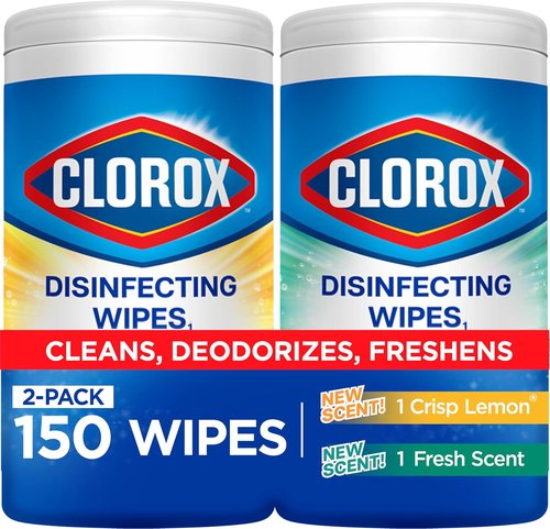 Clorox Disinfecting Cleaning Wipes - Variety Pack of 2 | 75 Count Each for Effective Germ Protection