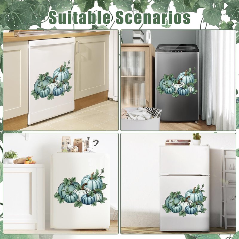 Fall Blue Pumpkin Dishwasher Magnet Cover Kitchen Dishwasher Magnetic Sheet Sticker Autumn Harvest Decorative Refrigerator Magnet for Home Appliance Halloween Thanksgiving Decor 16.5x12.2 in