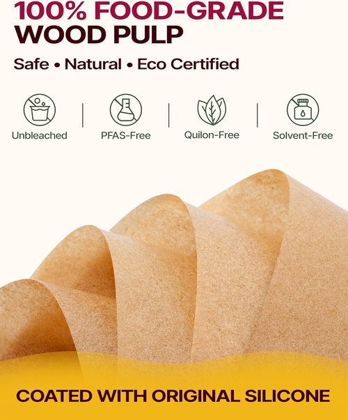 Katbite Parchment Paper Sheets - 200 PCS Precut Unbleached Baking Paper | 12x16 Inches, Non-Stick & Heavy Duty