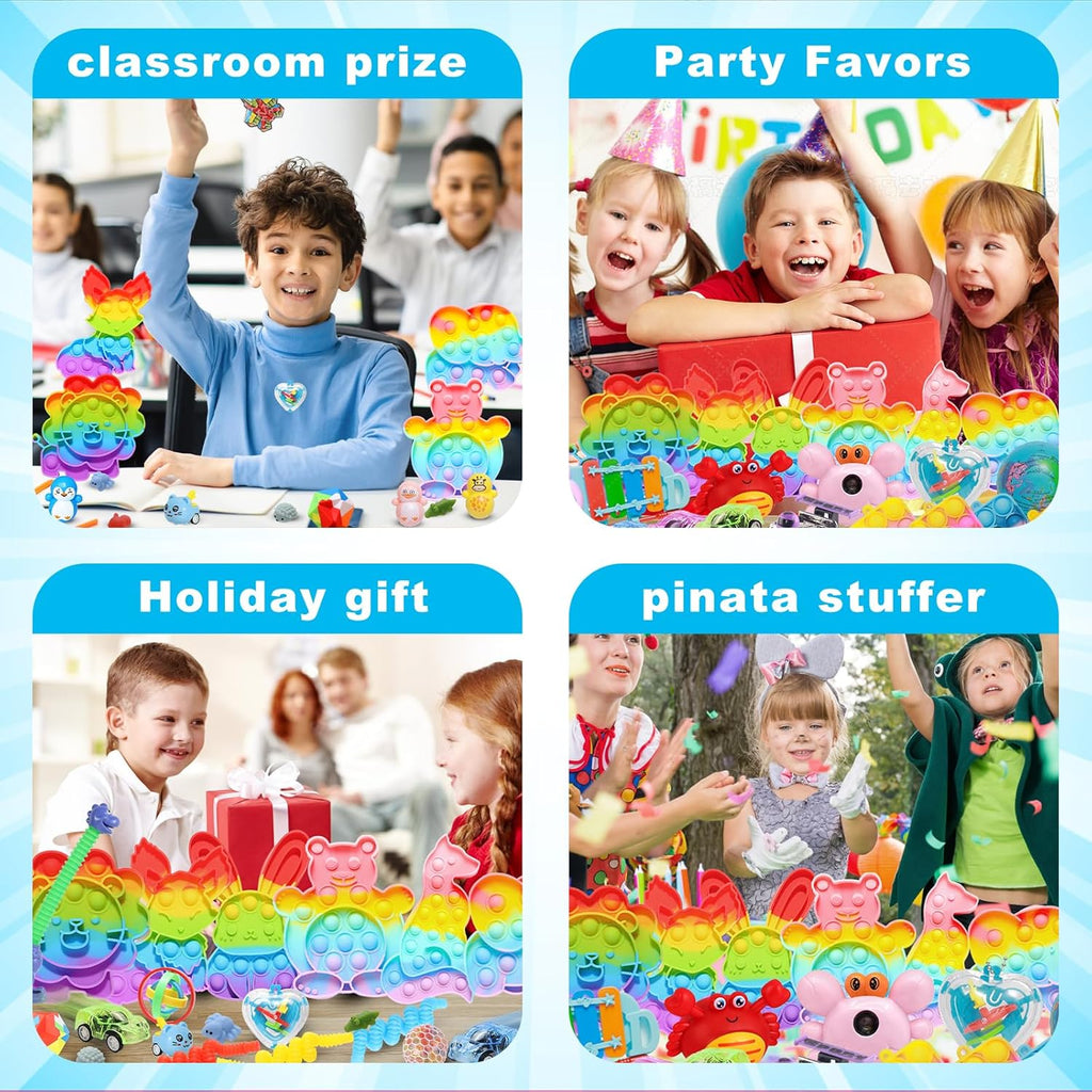 Skiennix 1000 Pcs Kids Party Favors - Fidget Toys Pack for Stress Relief & Classroom Prizes | Bulk Sensory Gifts