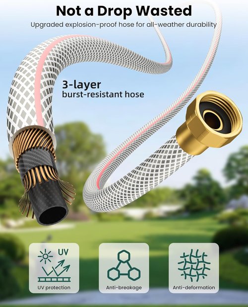 AYURA Retractable Garden Hose Reel - 100 ft x 1/2 Inch | Heavy-Duty Automatic Design with Kink-Free Rewind