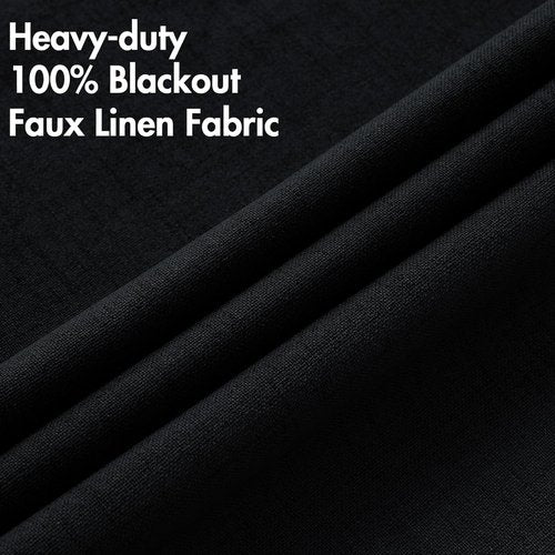 MIULEE 90-Inch Blackout Curtains - Linen Texture Thermal Insulated Drapes | 52x90 Inch (2 Panels)
