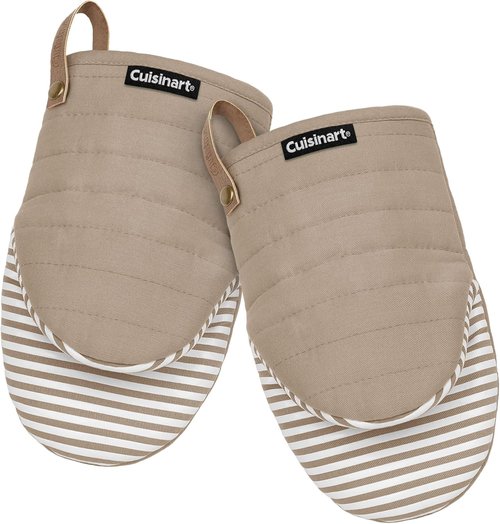 Cuisinart Mini Oven Mitts - Heat-Resistant 5.5” x 8” Kitchen Mitts with Non-Slip Silicone | Durable Cotton Filling