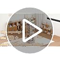 57-Inch Wooden Stuffed Animal Storage Zoo with Toy Tray and Nameplate