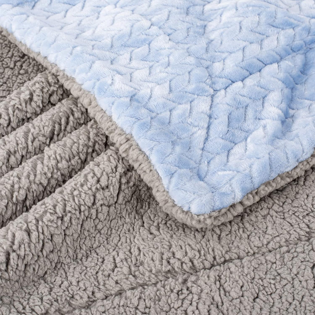 Skiennix Fuzzy Blanket - Soft Coral Fleece for Baby | Cozy Toddler Receiving Blanket (40" x 48", MD-Sky Blue)