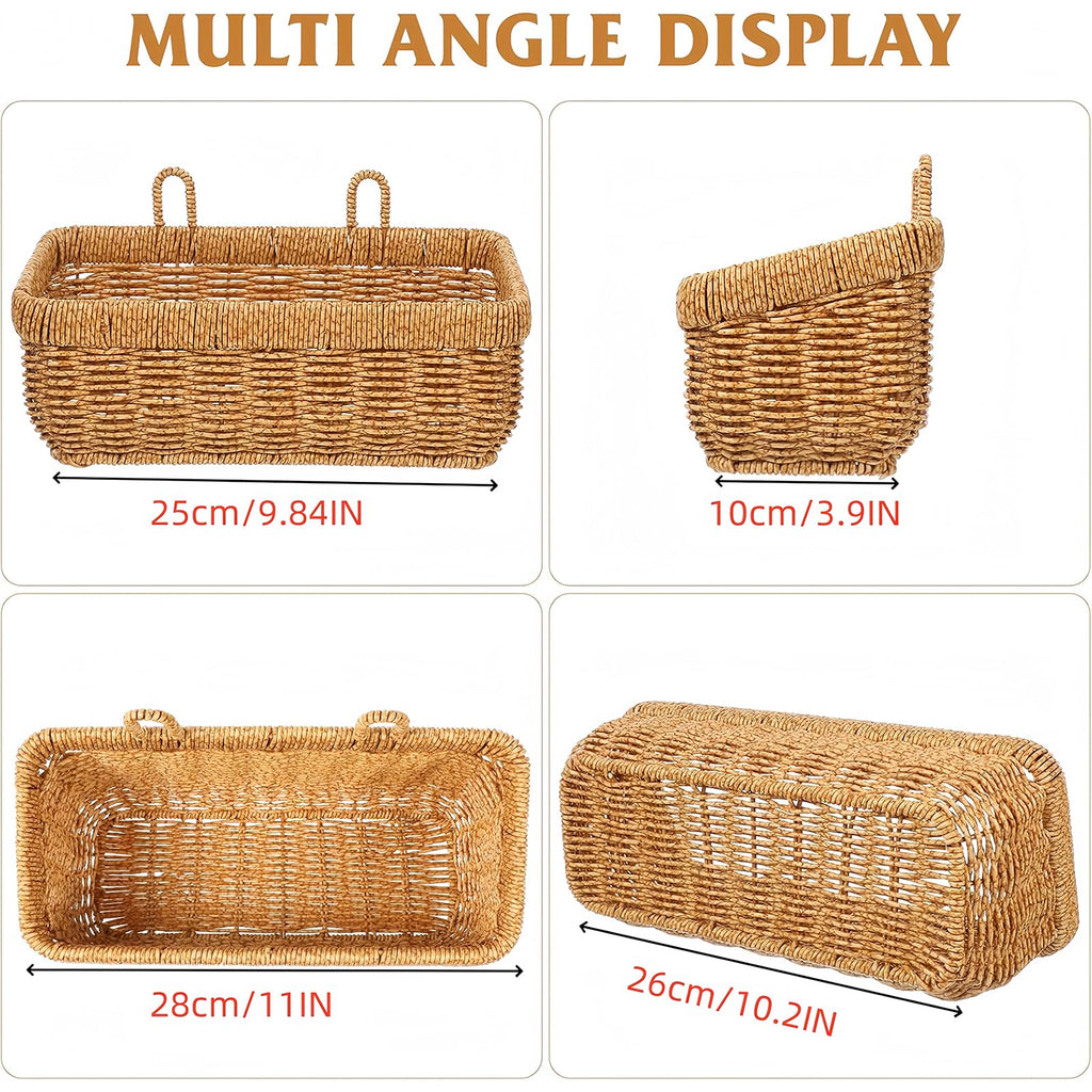 11 inches Wall Hanging Baskets Woven Basket Boho Style Fruit Basket Storage Baskets for Organizing Home Kitchen Garden Plants Hanging Decoration