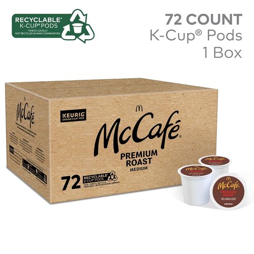 McCafe Premium Roast Coffee - Medium Roast K-Cup Pods | 72 Count for Convenient Brewing